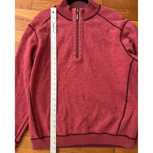 Tommy Bahama Flipside Reversible Half-Zip Sweatshirt Burgundy Red Outdoor EUC - Picture 10 of 10
